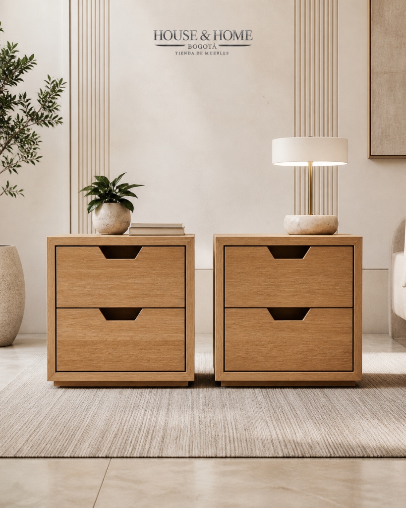 Mesas de Noche Zen (Pareja) — Roble Natural